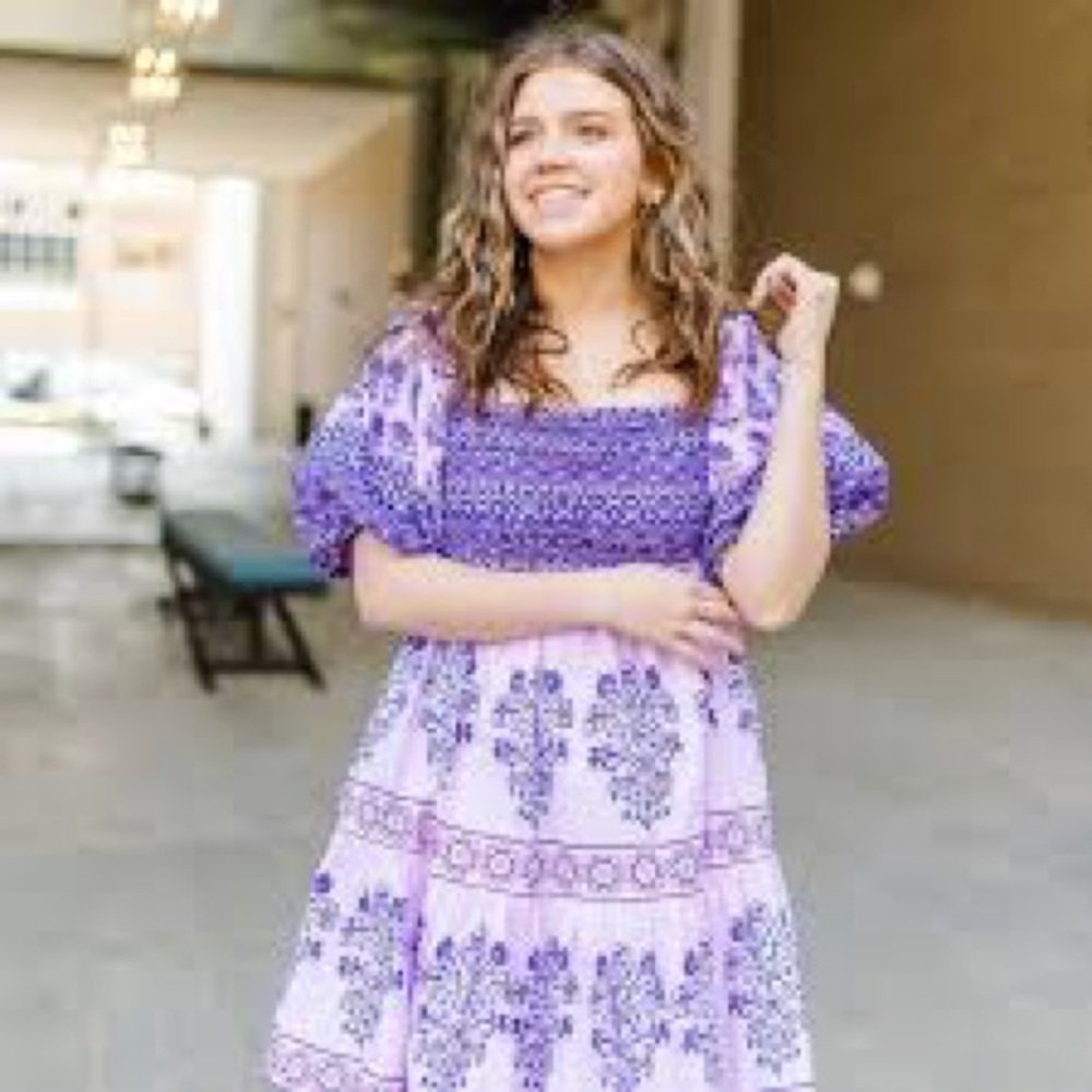 Celina Moon dress purple pink cotton M